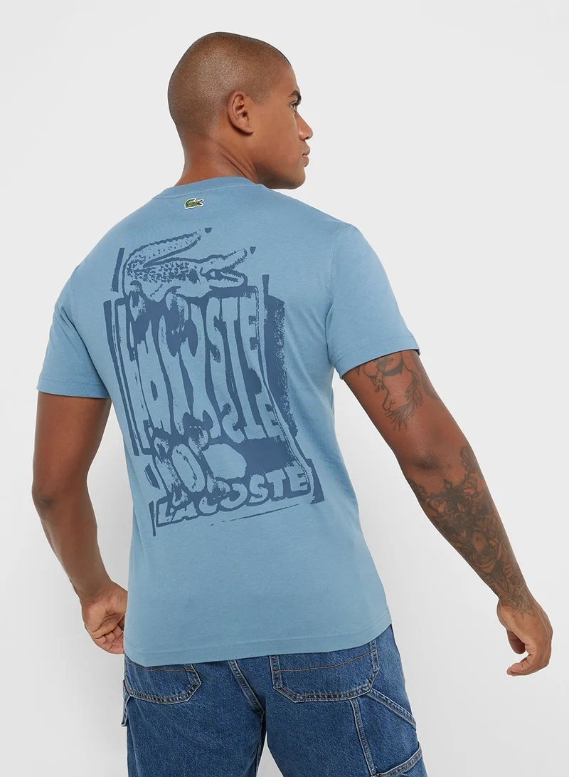 LACOSTE Logo Graphic Crew Neck Short Sleeve T-Shirt