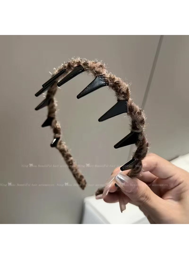 Generic - Chic Versatile Sweet Headband Brown leopard print - Image 1