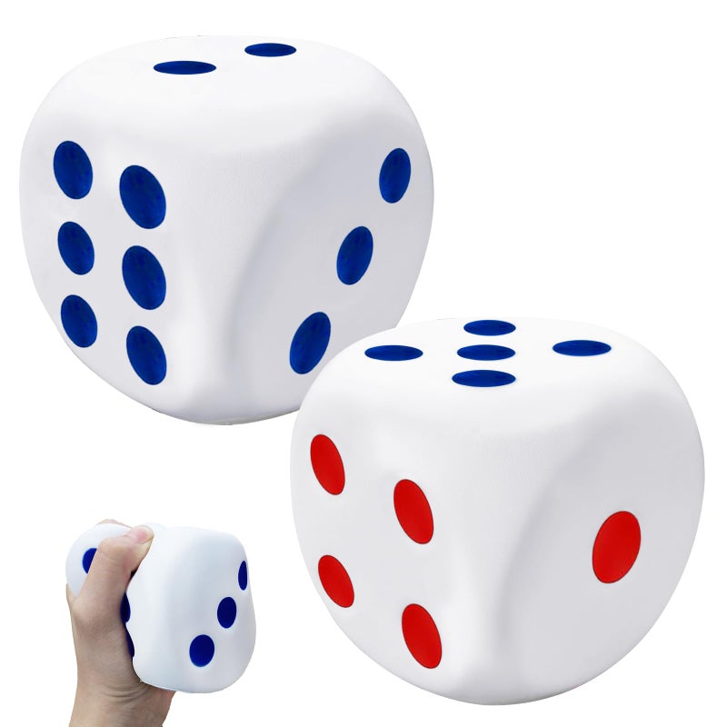Dshengoo 2Pack 31 inch Foam Dice Stress BallsSquishies Dice Squeeze Stress Ball Toy with Dots 6 Sides for KidsTeenagersAdults Board Games to Get Your Luck NumbersRelieve Stress Anxiety - Image 3