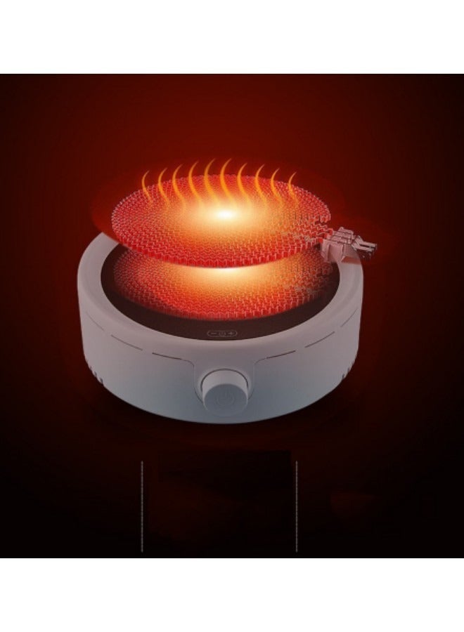 GGEROU سخان قهوة كهربائي صغير، موقد إبريق شاي كهربائي محمول، سخان قهوة من السيراميك الكهربائي، أبيض - Image 3