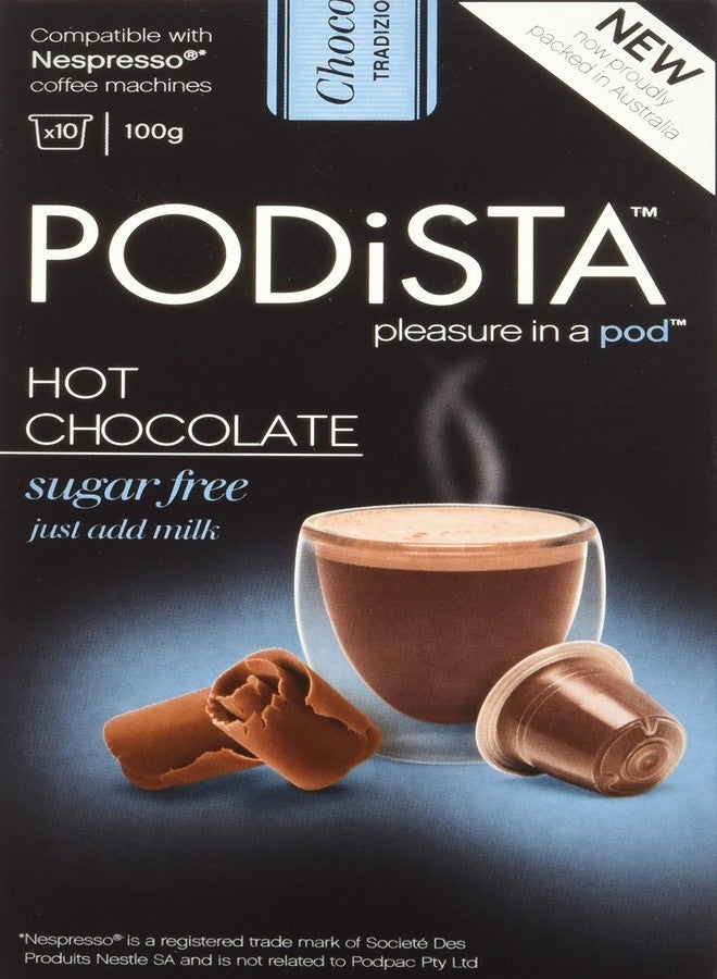 PODiSTA Hot Chocolate Nespresso Compatible Capsules Hot Cocoa Pods - Sugar Free - 10 Pod Package - Image 1