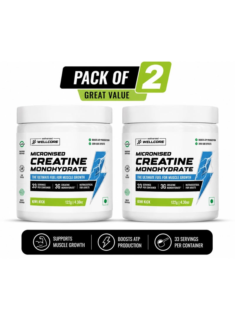 Wellcore Creatine Kiwi Kick 122g Pack of 2 - Image 1