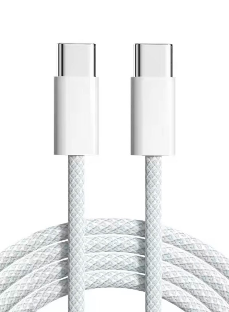 DURKU 1m USB-C to USB-C Fast Charging Cable 60W Cut Resistant Type-C Charger Cable Compatible with iPhone 15, iPhone 16, Huawei, Samsung and all Type-C Devices - Image 1