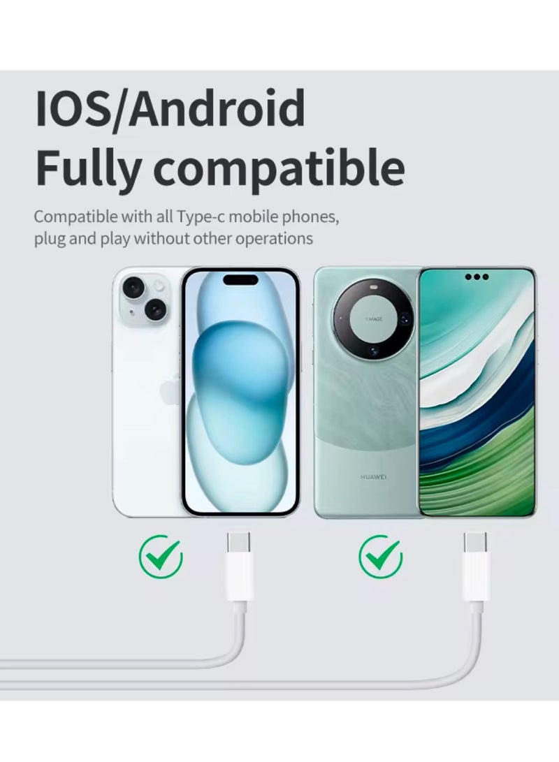 DURKU 1m USB-C to USB-C Fast Charging Cable 60W Cut Resistant Type-C Charger Cable Compatible with iPhone 15, iPhone 16, Huawei, Samsung and all Type-C Devices - Image 4