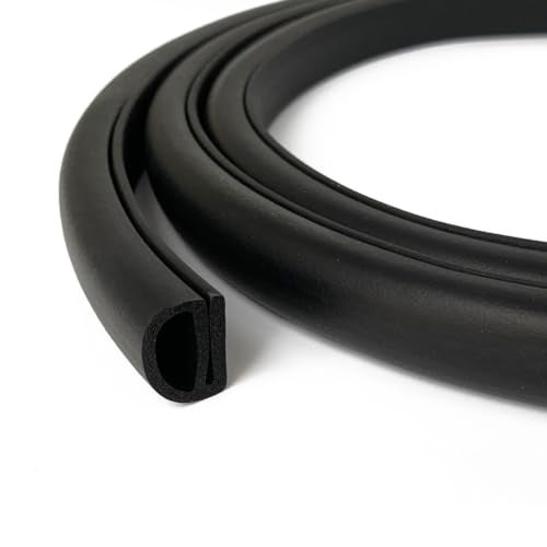 E Shape Foam Rubber Seal Strip EPDM Rubber Weather Stripping Gasket for Auto Boat Garage DoorWindow Refrigerator Door Replacement Gasket Machinery Home Application and More Black13Feet