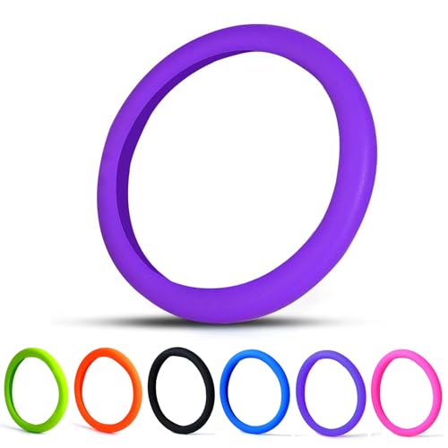 Qiyibei 30 Thicker Universal Stretchy Silicone Steering Wheel Cover for 14 15 16 Wheels AntiSlip Grip Enhanced Control for Men Women All Weather Protection Purple - Image 1