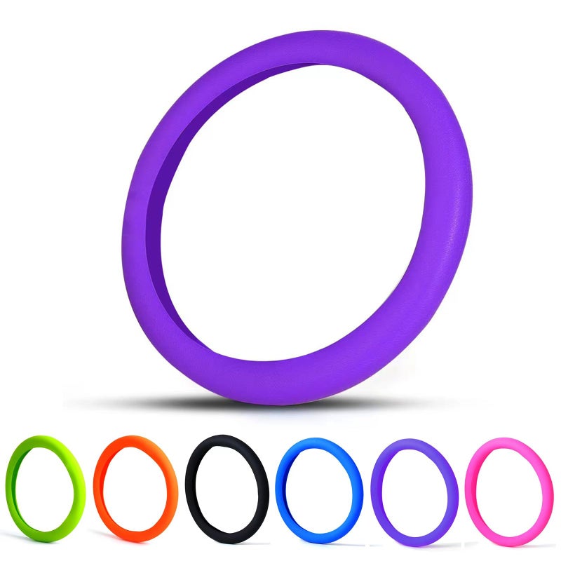 Qiyibei 30 Thicker Universal Stretchy Silicone Steering Wheel Cover for 14 15 16 Wheels AntiSlip Grip Enhanced Control for Men Women All Weather Protection Purple - Image 2