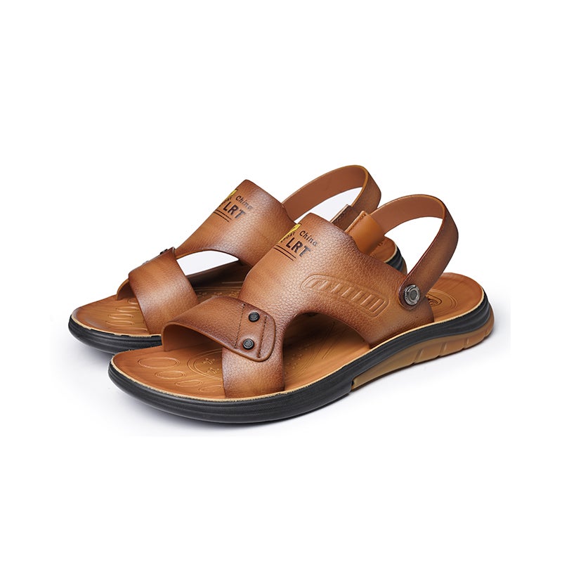 LAORENTOU Beach Sandals Men's Brown/Khaki - Image 4