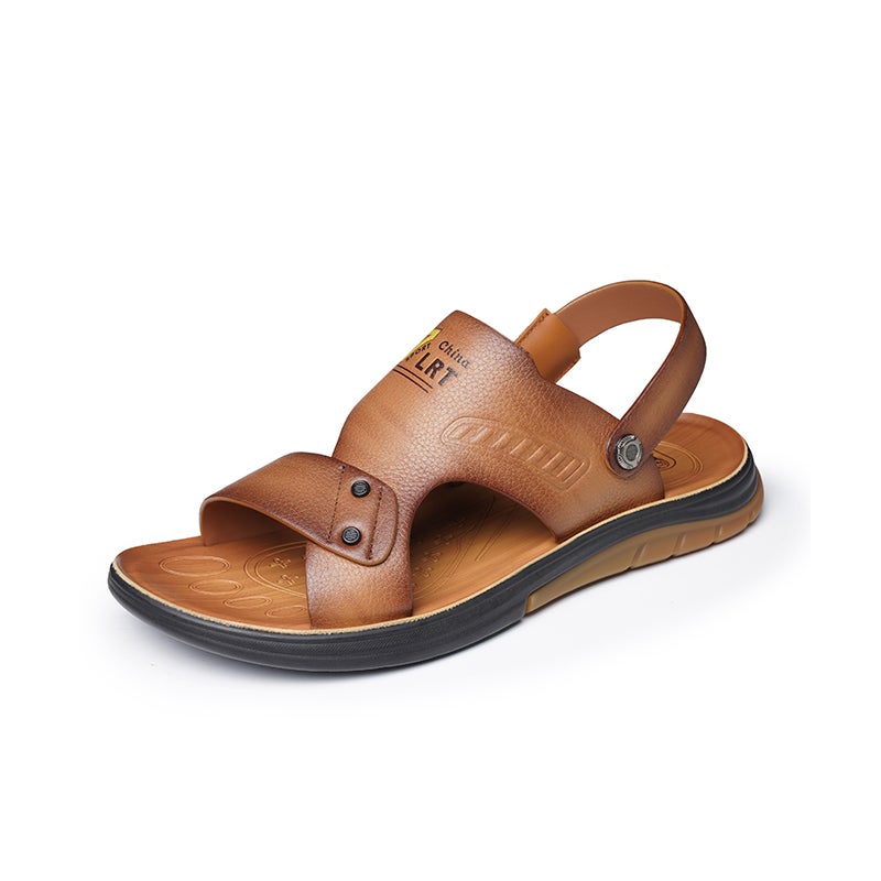 LAORENTOU Beach Sandals Men's Brown/Khaki - Image 3