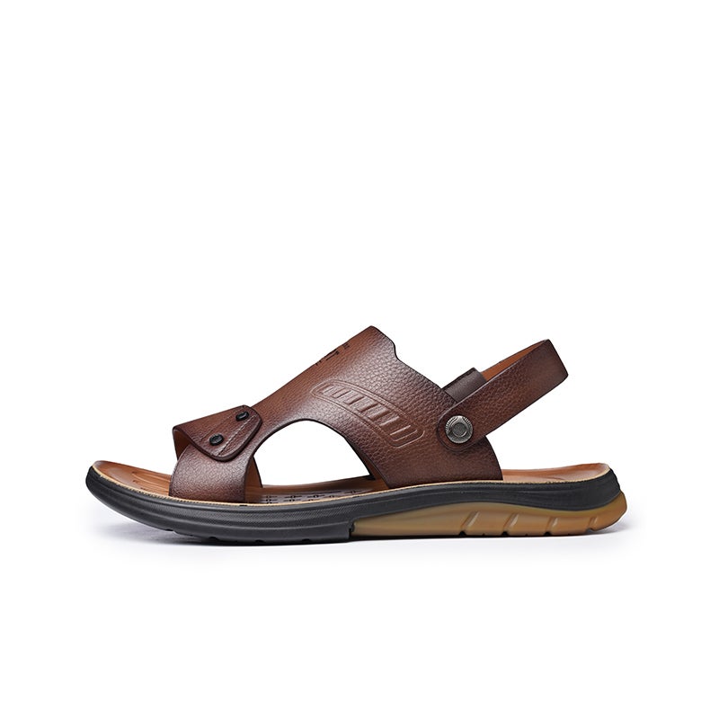 LAORENTOU Beach Sandals Men's Brown/Khaki - Image 5
