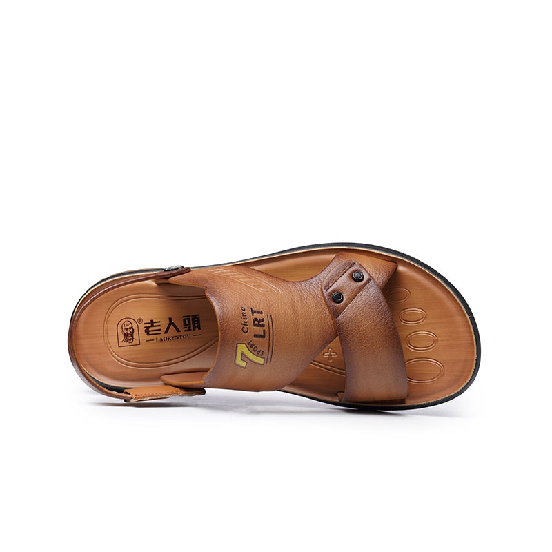 LAORENTOU Beach Sandals Men's Brown/Khaki - Image 2