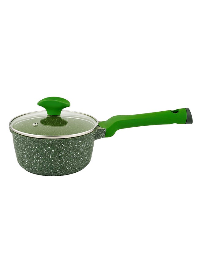 Prestige Granite Non-Stick Aluminium Sauce Pan With Lid Green - Image 1