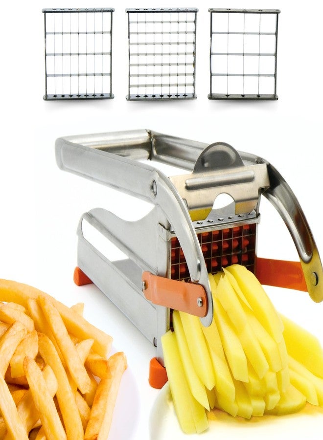 ICO Large French Fry Cutter, 3-blade Potato Slicer, Non-Slip French Fry Cutter For Whole Potatoes, Stainless Steel French Fry Press - Image 1
