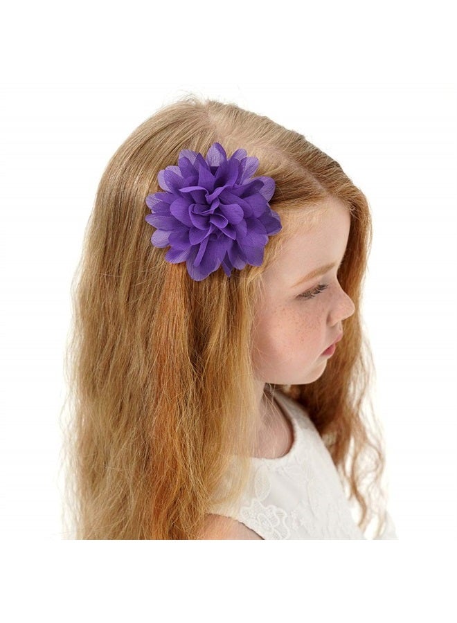 jollybows 30pcs Baby Girls Alligator Hair Clips Chiffon Flower Hair Barrettes Accessories for Kids Toddler Teens - Image 3