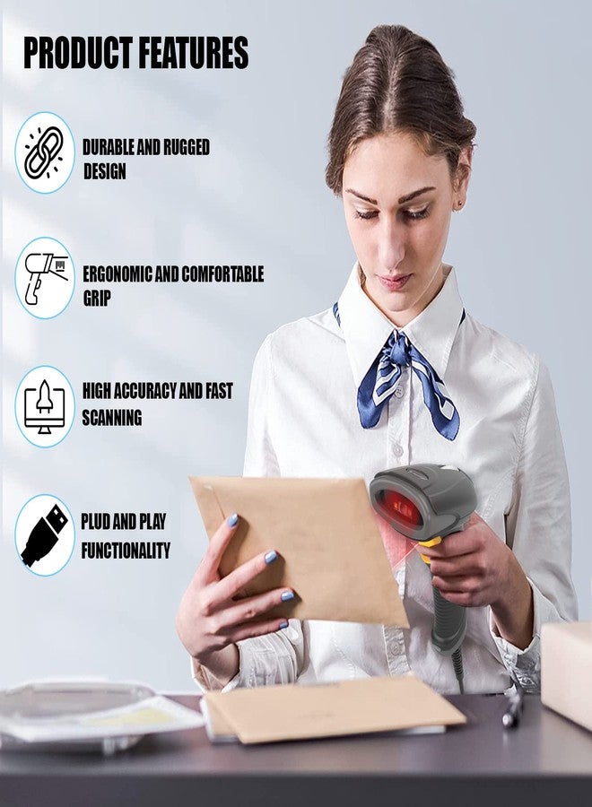 Newland HR2081 Handheld Scanner 1D,2D Bar Code Reader USB Lightweight Water Resistant IP42 Rated Portable for Mobile Payment Supermarket - Image 4