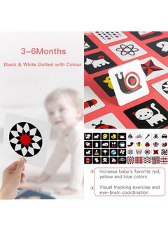beiens beiens High Contrast Baby Flashcard, 80 Pcs 160 Page Black White Colorful Visual Stimulation Learning Activity Card for Babies Ages 0-3-6-12-36 Months, 5.5'' x 5.5'' Newborn Infants Toys Gift  - Image 4