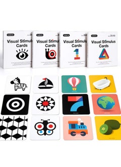 beiens beiens High Contrast Baby Flashcard, 80 Pcs 160 Page Black White Colorful Visual Stimulation Learning Activity Card for Babies Ages 0-3-6-12-36 Months, 5.5'' x 5.5'' Newborn Infants Toys Gift  - Image 1