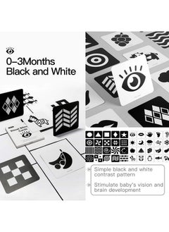 beiens beiens High Contrast Baby Flashcard, 80 Pcs 160 Page Black White Colorful Visual Stimulation Learning Activity Card for Babies Ages 0-3-6-12-36 Months, 5.5'' x 5.5'' Newborn Infants Toys Gift  - Image 3