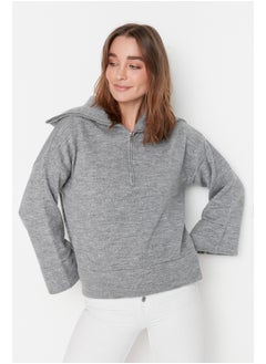 trendyol Sweater - Gray - Oversize  - Image 1
