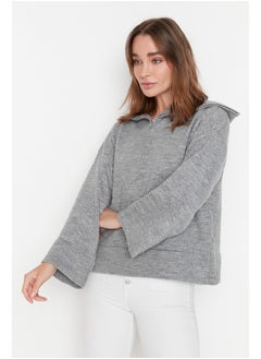trendyol Sweater - Gray - Oversize  - Image 4