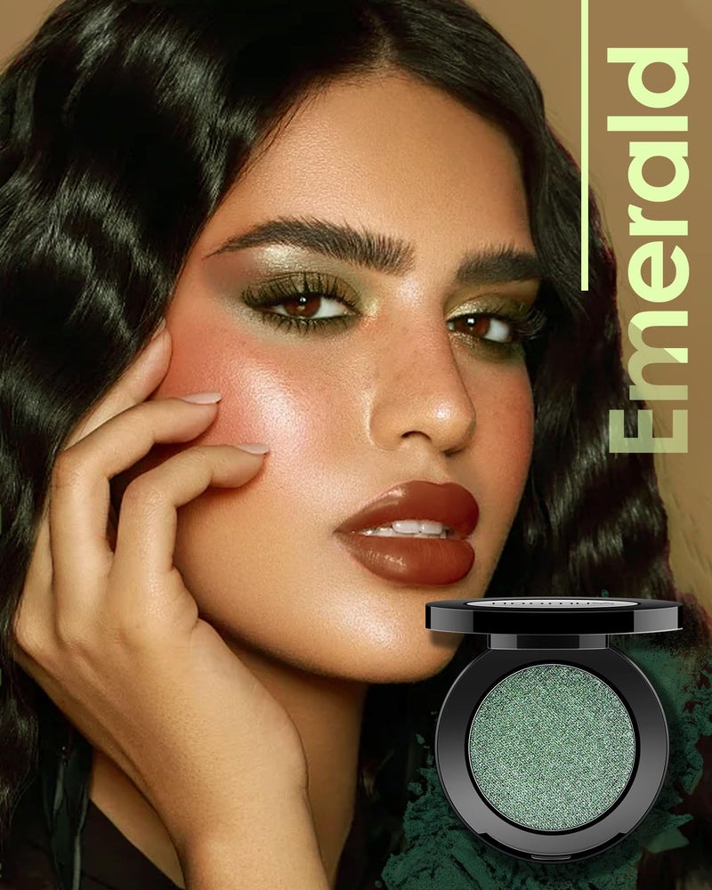 HOOMUSS Emerald Green Eyeshadow Shimmer Handmade Eye Sahdow Pressed Powder Palette, High Pigmented & Long Lasting, Intense Color Green Matte Eyeshadow (Emerald) - Image 2