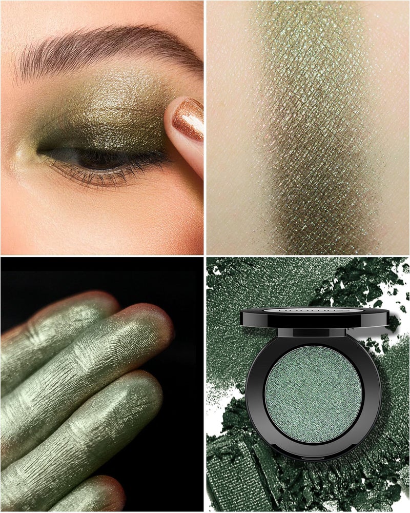 HOOMUSS Emerald Green Eyeshadow Shimmer Handmade Eye Sahdow Pressed Powder Palette, High Pigmented & Long Lasting, Intense Color Green Matte Eyeshadow (Emerald) - Image 3