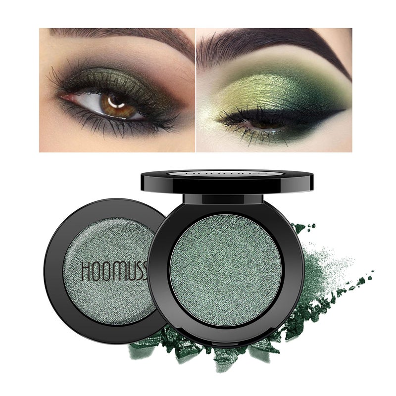 HOOMUSS Emerald Green Eyeshadow Shimmer Handmade Eye Sahdow Pressed Powder Palette, High Pigmented & Long Lasting, Intense Color Green Matte Eyeshadow (Emerald) - Image 1