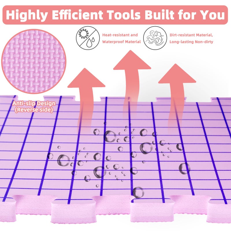 Opstin Knitting Blocking Mats and Pins, Interlocking Blocking Boards for Crochet Projects 0.75'' Extra Thick Blocking Mats with 150 T-Pins and Storage Bag - Image 3