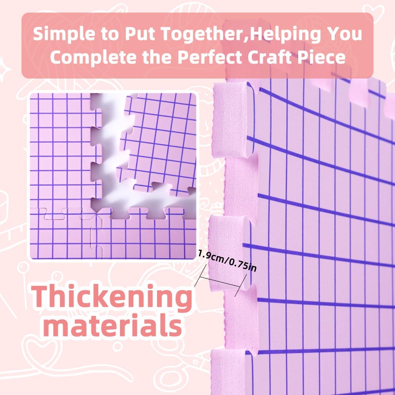 Opstin Knitting Blocking Mats and Pins, Interlocking Blocking Boards for Crochet Projects 0.75'' Extra Thick Blocking Mats with 150 T-Pins and Storage Bag - Image 5