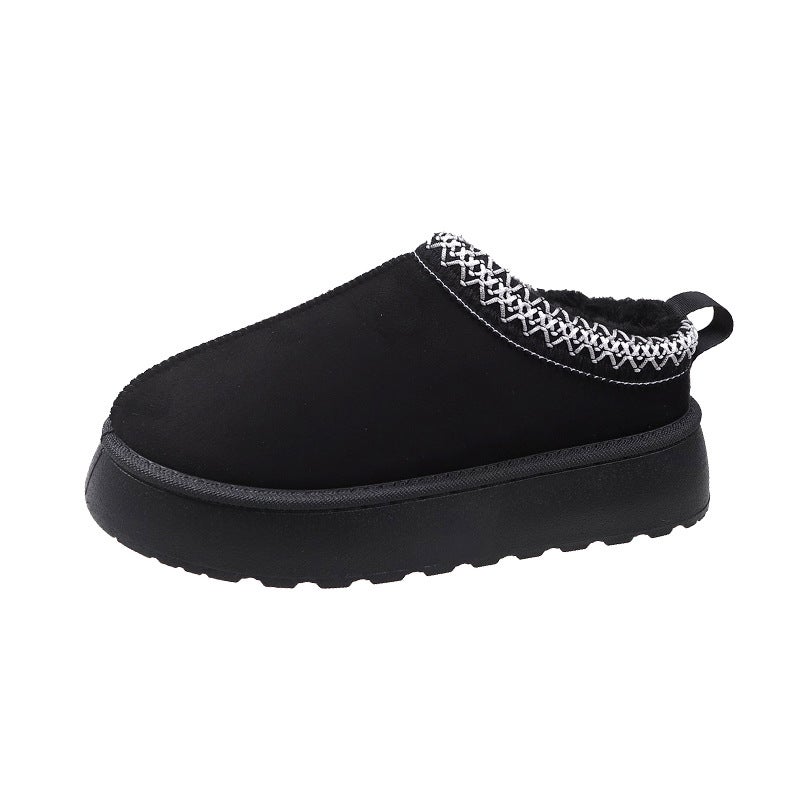 Snow Boots 24 43 Yards Fleece-Lined Warm Thick-Soled Slippers Platform Bottom Heel-Less Cotton Shoes Cotton Boots - Image 1
