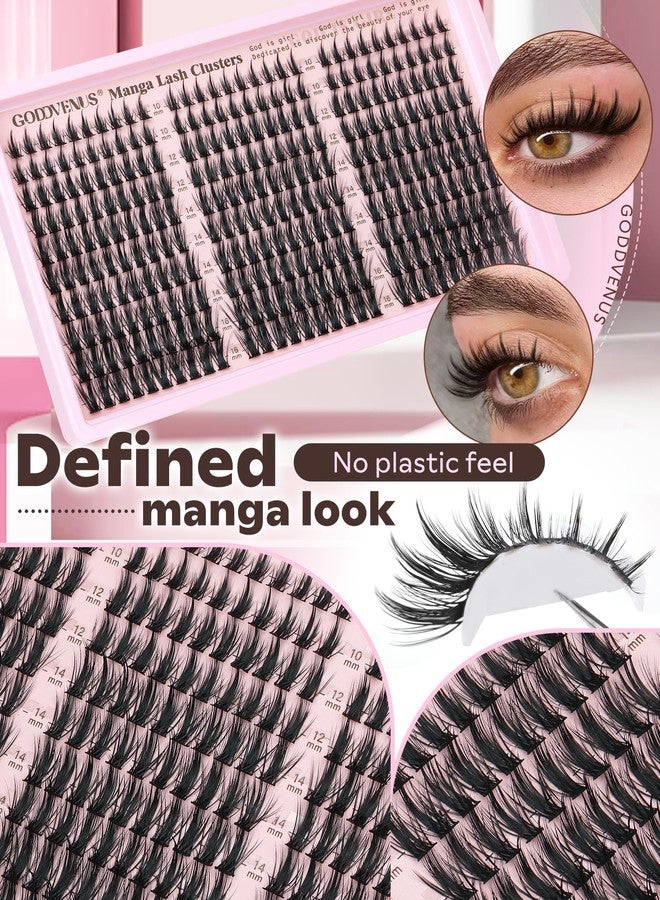 Goddvenus Manga Lash Clusters Kit Natural 300 Pcs Cluster Eyelash Extensions Kit Wispy Fairy Fluffy Eyelash Clusters Anime Cosplay Individual Lash Extensions Kit CC Curve 10-16mm - Image 5