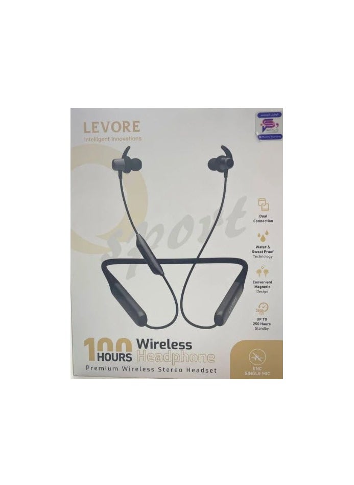 LEVOLOR - Levory Wireless Headphones with 100 Hours Playtime (LEB43-BLK) - Image 1