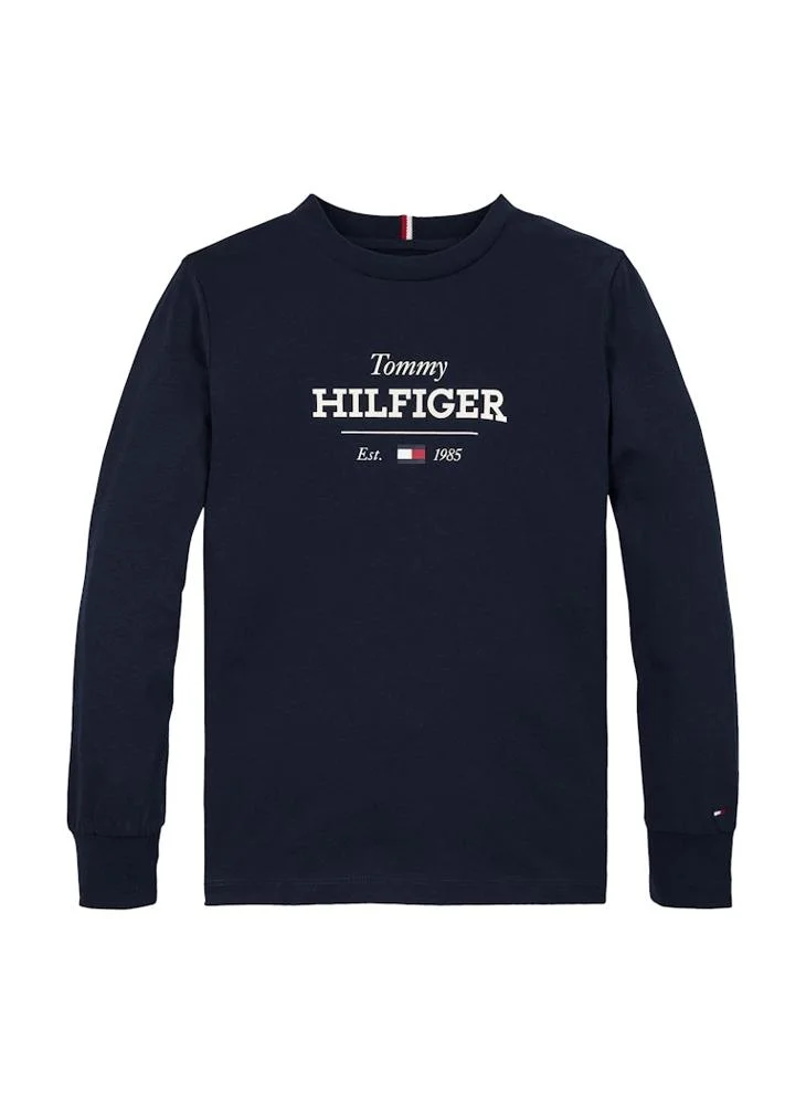 تومي هيلفيغر Kids Monotype 1985 Logo Label Regular T-Shirt