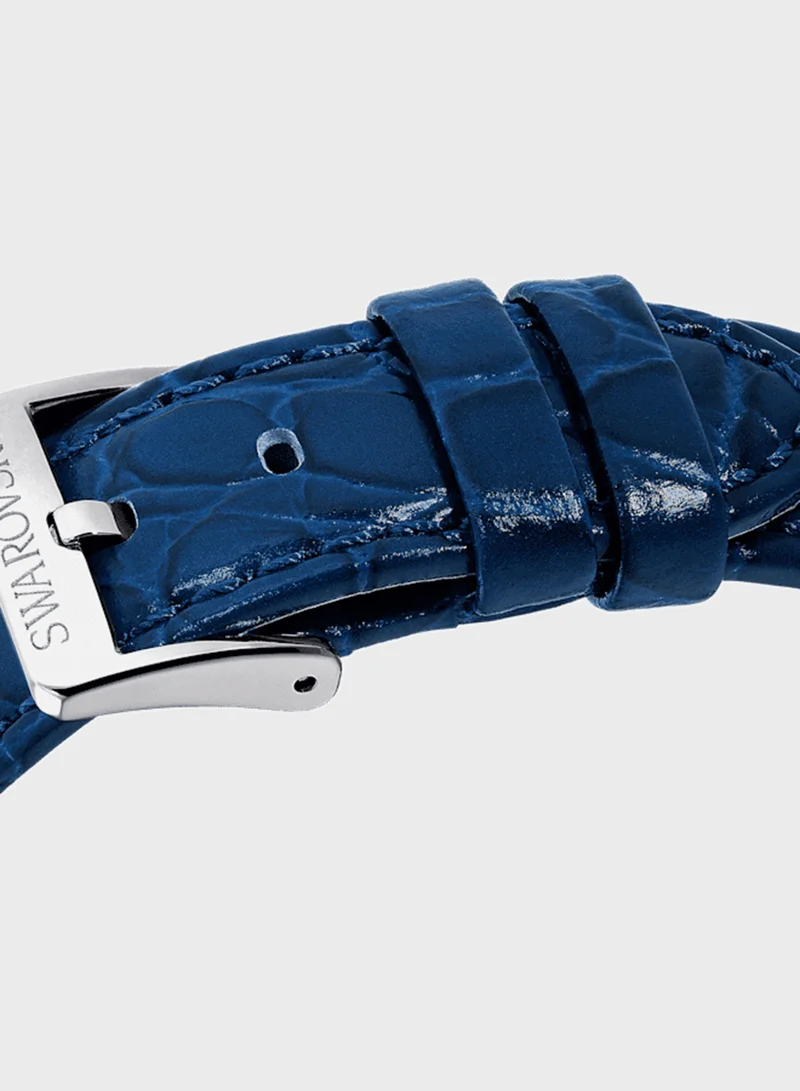 سواروفسكي Lather Strap Analog Watche