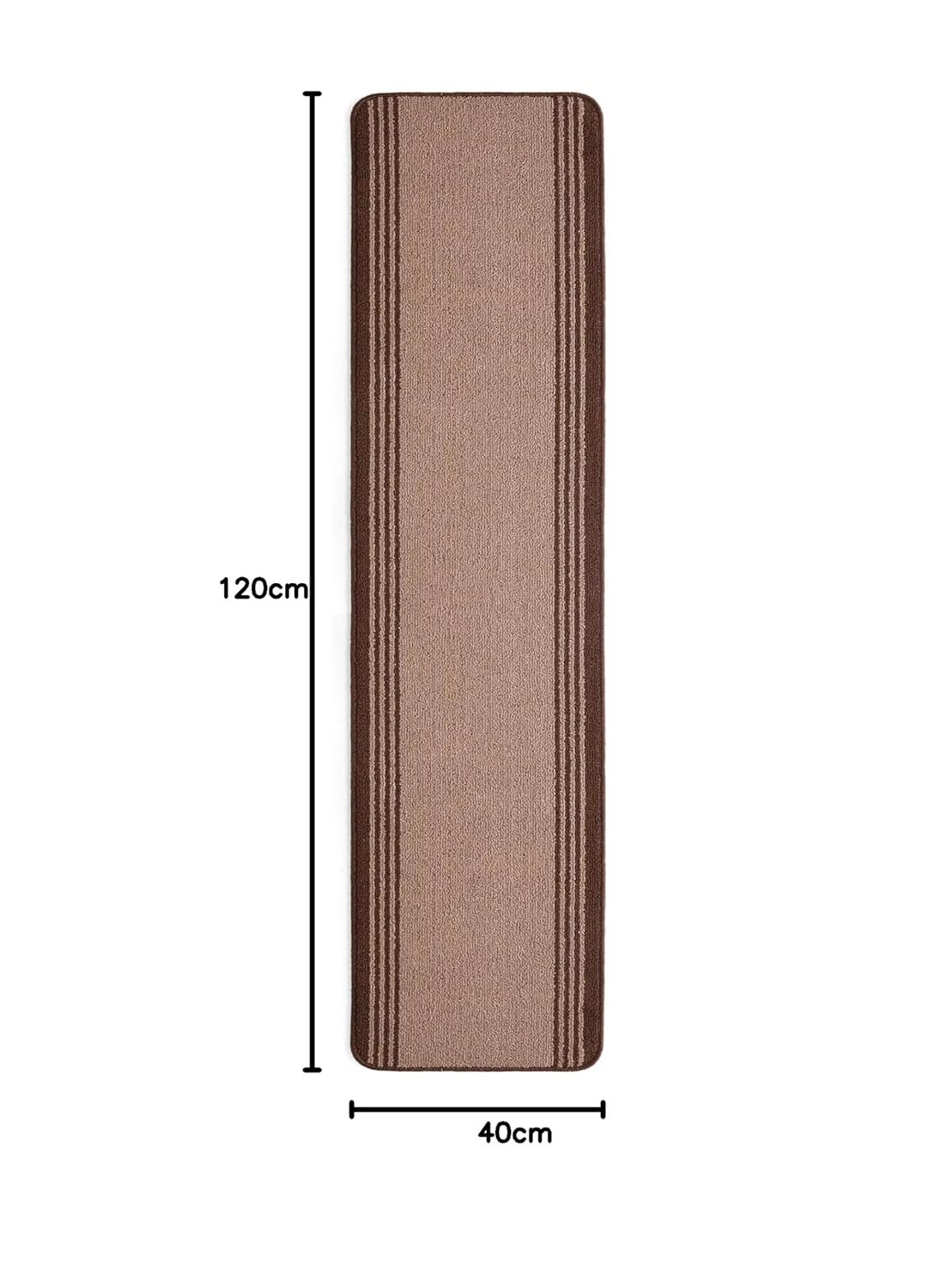 SARAL HOME EASY LIVING SARAL HOME EASY LIVING polypropylene Rectangular Striped Soft PP Yarn Durable Washable Multipurpose Runner for HomeKitchenLobbyOffice Entrance with Anti Skid Backing Beige 40 X 120 Cm  - Image 2