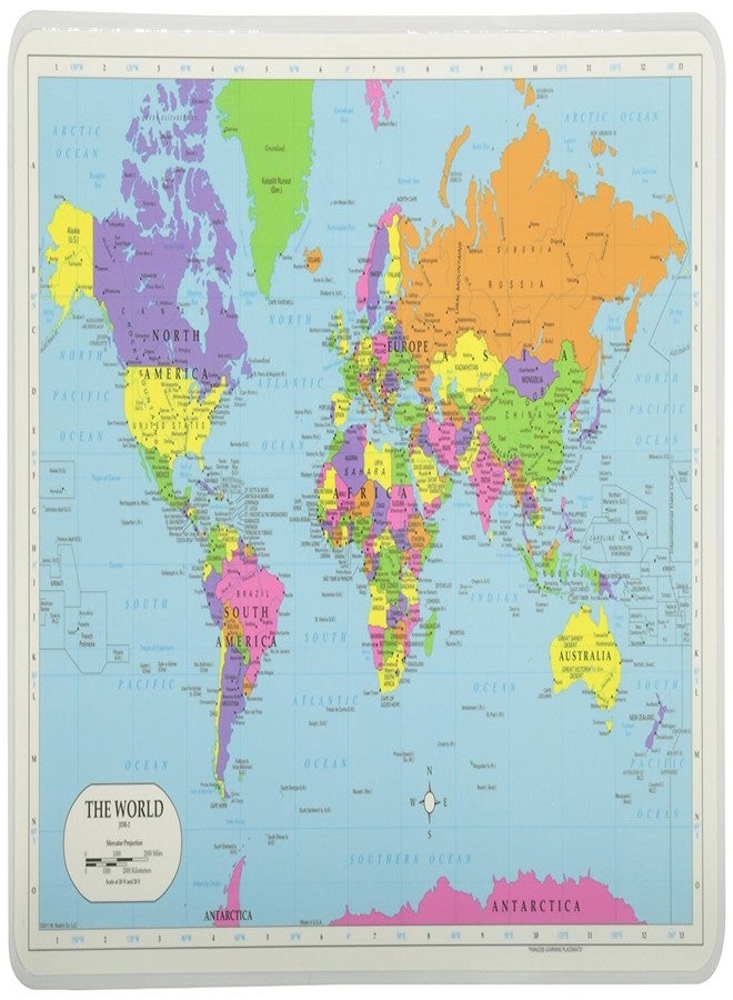 Painless Learning Educational Placemats Sets USA Map and World Map Non Slip Washable, Large - Image 2