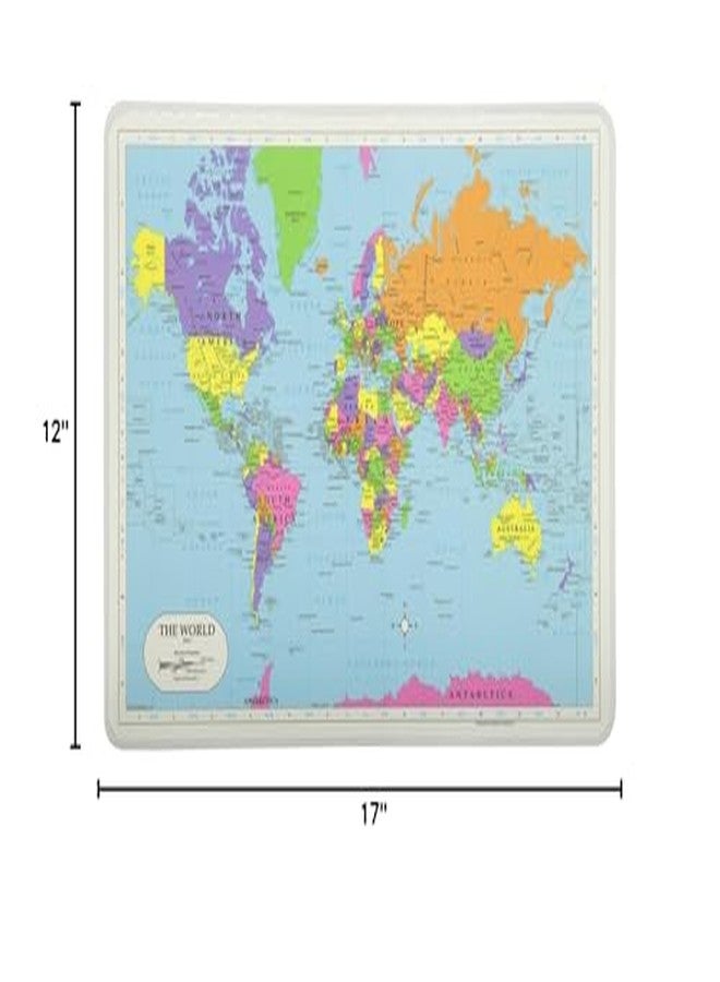 Painless Learning Educational Placemats Sets USA Map and World Map Non Slip Washable, Large - Image 5