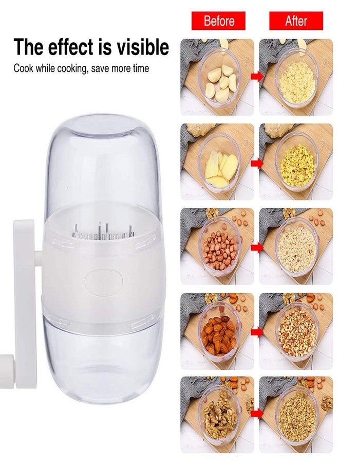 Tookie Nut Chopper, Portable Manual Nut Grinder with Hand Crank For All Nuts, Hand Held Food Shredder Cutter Mincer Blender Meat Grinder Kitchen Tool for Making Toppings(White) - Image 4