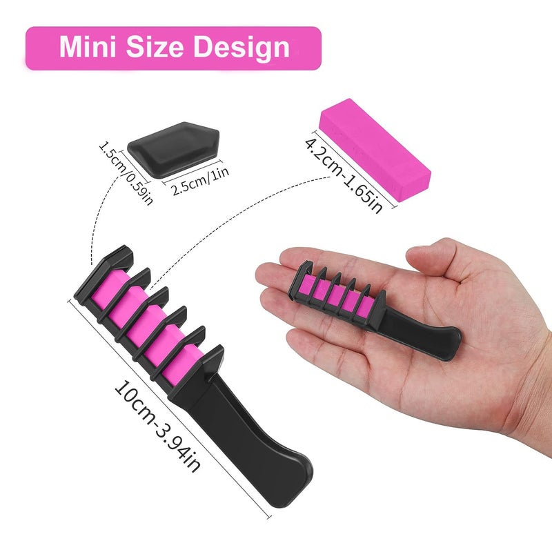 MSDADA New Hair Chalk Comb Temporary Hair Color Dye for Girls Kids with Light Color Hair, Washable Hair Chalk for Girls Age 4 5 6 7 8 9 10 Birthday Cosplay DIY Christmas (Blue & Pink & Purple) - Image 3