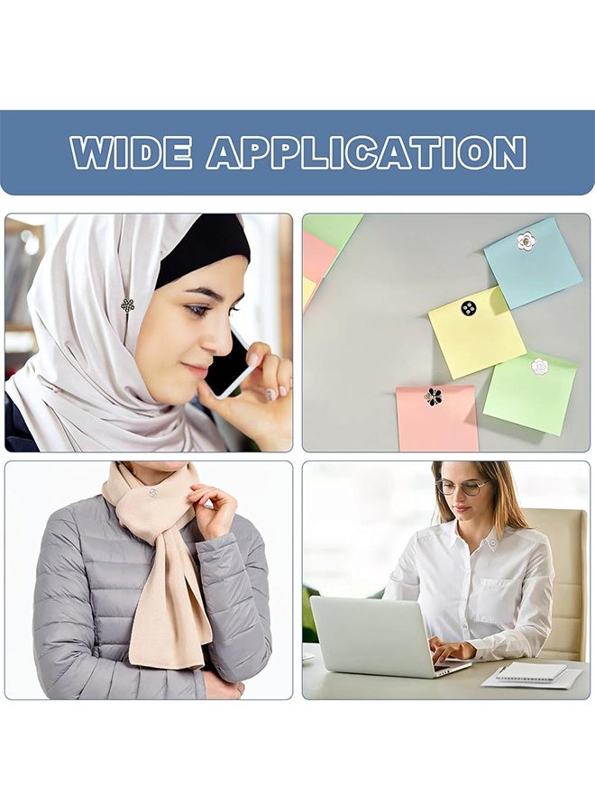 جي دي ٨ قطع من دبابيس الحجاب المغناطيسية القوية للنساء، دبابيس حجاب مغناطيسية متعددة الاستخدامات على شكل زهرة، بروش مرصع بأحجار الراين، دبوس مشبك وشاح صغير لملابس وأوشحة النساء - Image 4