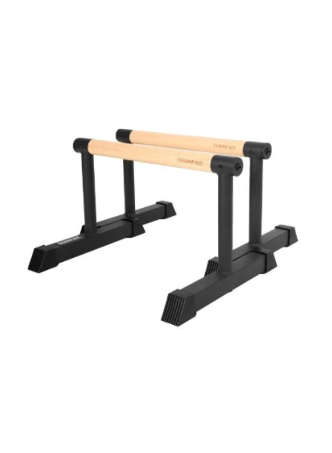 CHAMP KIT Long wooden parallel bar for calisthenics and dip exercises with a fixed design that can support up to 340 kg - Image 2