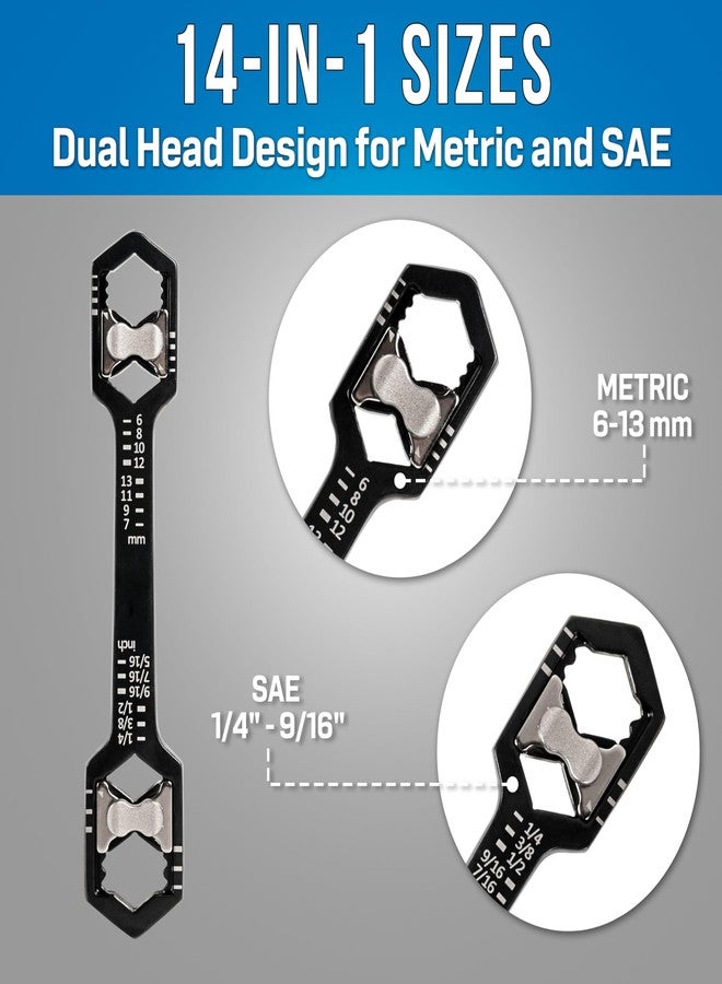 جونارد تولز مفتاح سداسي قابل للتعديل AHW-600 من جونارد تولز، ١٤ في ١ (SAE والقياس المتري) - ٦-١٣ مم و١/٤ بوصة - ٩/١٦ بوصة - Image 5