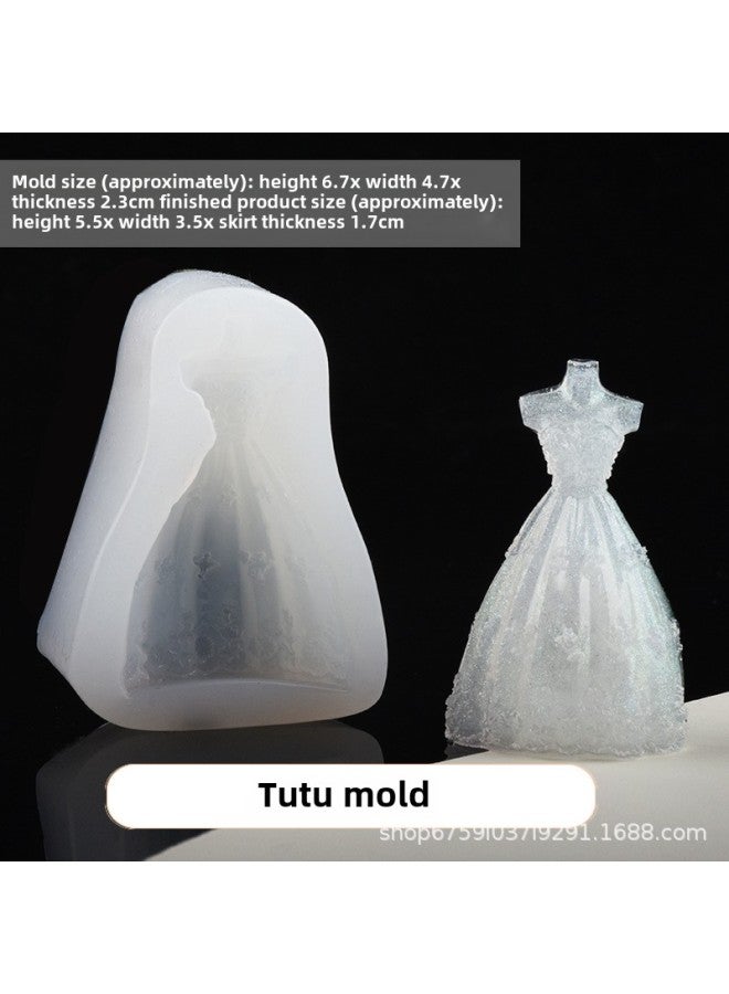 Kneading Silicone Mold Collection Cat Claw Waffle Crystal Glue Ab Glue Handmade Diy Material Food Toy Mold-Specifications:Tutu Skirt Mold - Image 1
