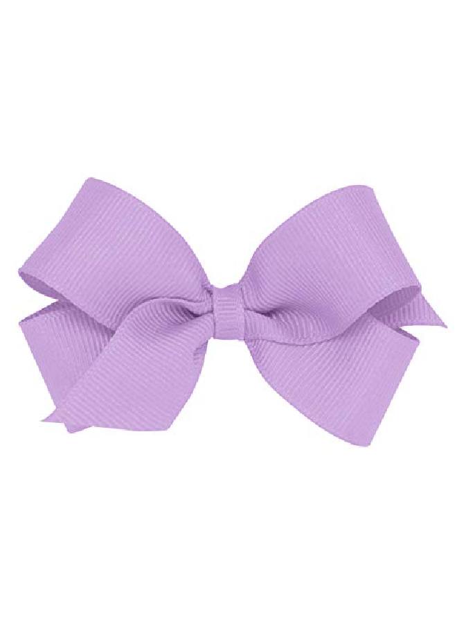 Wee Ones Girls' Classic Grosgrain Hair Bow On A Weestay Clip With Plain Wrap Mini Light Orchid - Image 1