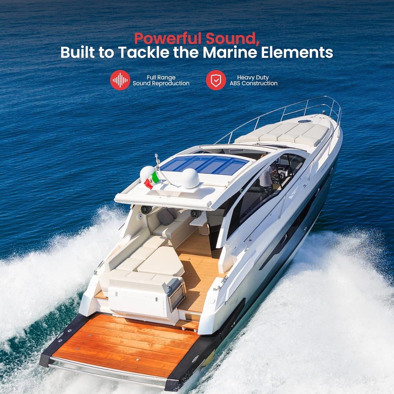 Pyle 4’’ Waterproof Boat Speakers - 2-Way Marine Box Portable Speaker System with 150W Power for ATV, UTV, Jeep, and Boat - Black - Image 5