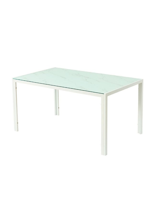 DANUBE HOME Sicilia 1+6 Tempered Glass Dining Set | 7-Piece Comfortable Dining Set | Kitchen Dining Table With 6 Dining Chairs | Modern Design Furniture For Dining Room - White/Grey - Image 3