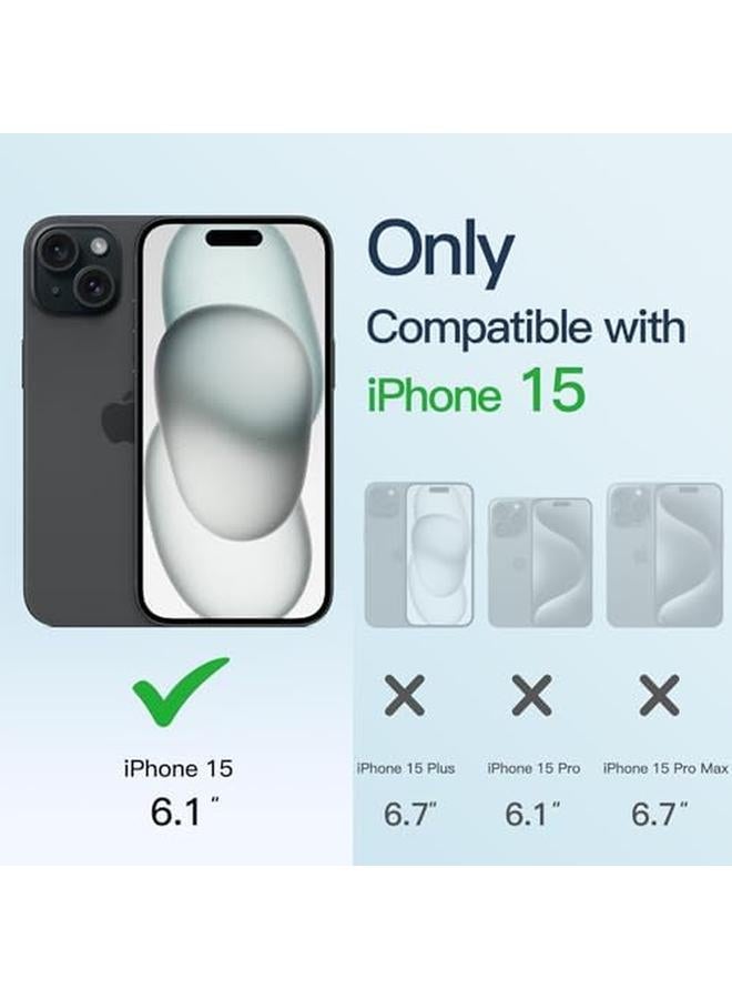 جي تيك جراب شفاف ناعم لهاتف iPhone 15 مقاس 6.1 بوصة مع حماية كاملة لعدسة الكاميرا متوافق مع شحن Magsafe اللاسلكي وغطاء هاتف TPU مطلي بالكهرباء مقاوم للصدمات باللون الأسود - Image 2