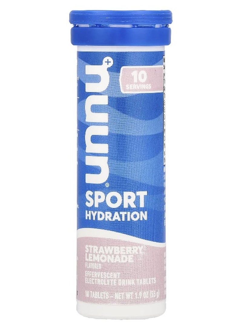 Nuun, Sport Hydration, Effervescent Electrolyte Drink Tablets, Strawberry Lemonade, 10 Tablets (Packaging may vary)