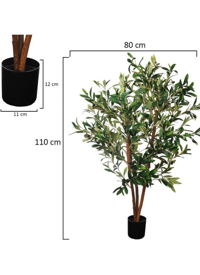 Generic Nearly Natural Real Touch Artificial Olive Plant 80X80X110 Cm Green-Brown  - Image 1