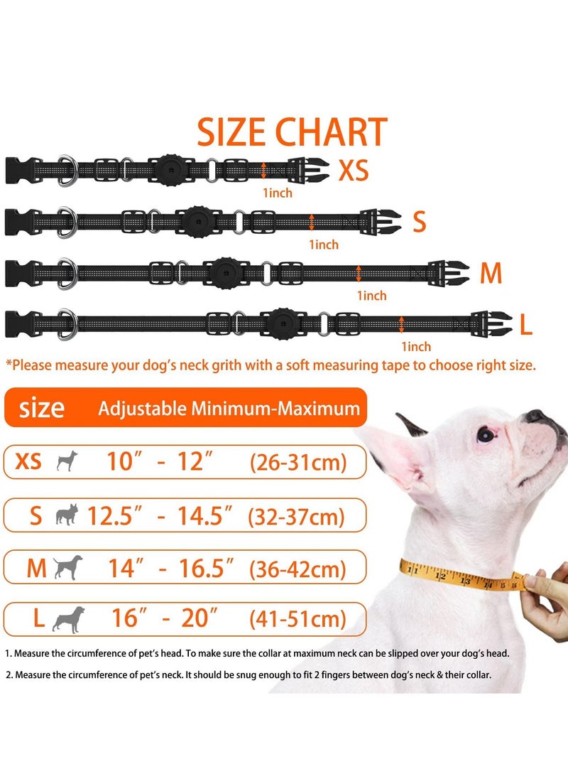 Y&D - Airtag Dog Collar Adjustable Air Tag Accessories Pet for Apple Heavy Duty Collar with Holder Case Medium Large Dogs, Light Comfortable Black - Image 1